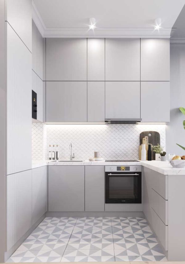 Square kitchen: layout and design ideas - Hackrea